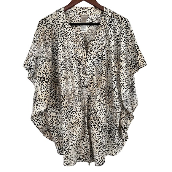 Chico's Tops - Chico's Womens Size 2 LARGE 12/14 Kimono Leopard Animal Print Blouse Shirt Top